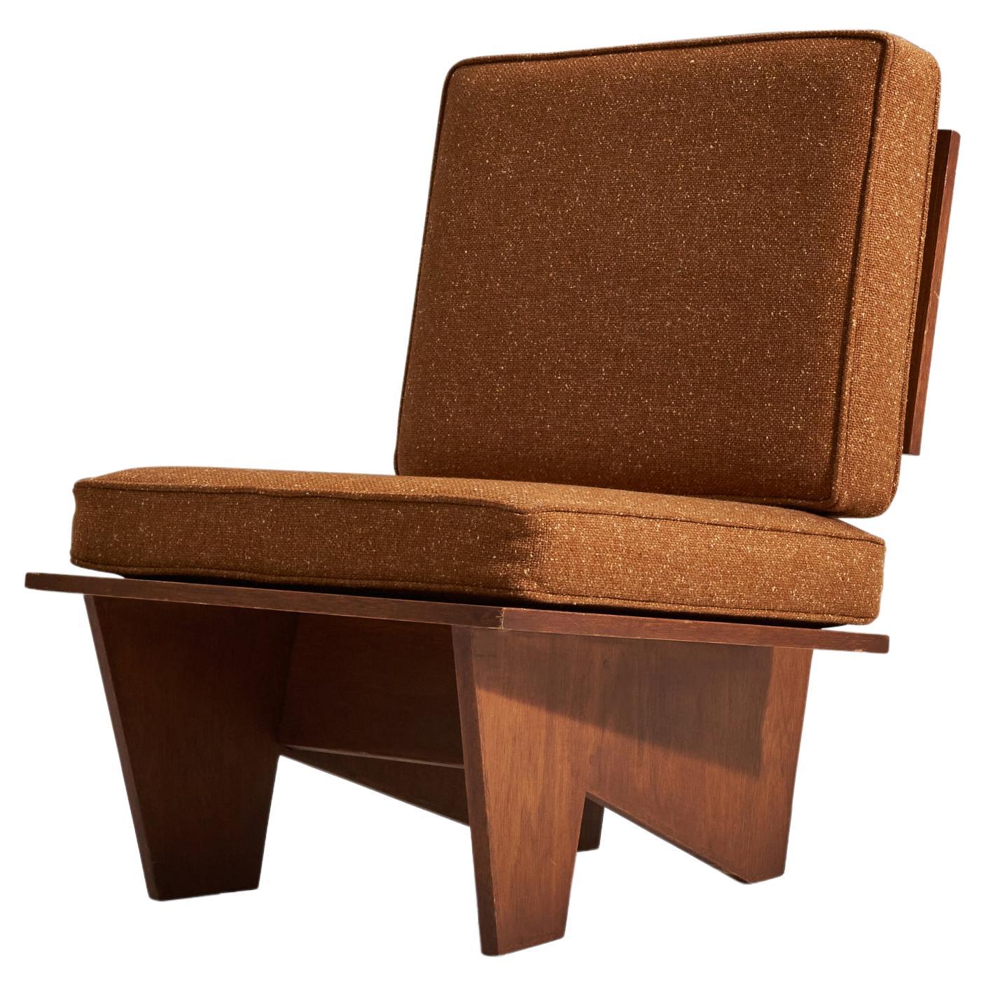 Robert Schulenberg, Slipper Chair, Plywood, Fabric, United States, C. 1970s