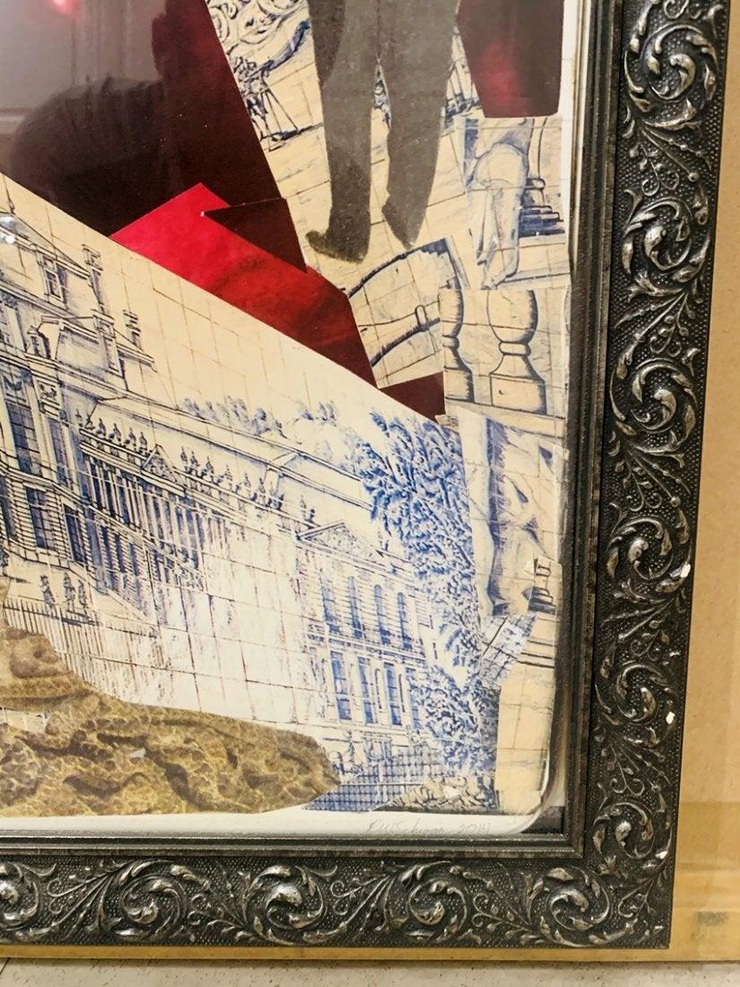 Impresión por chorro de collage Robert Schwan, La explicación en venta 1