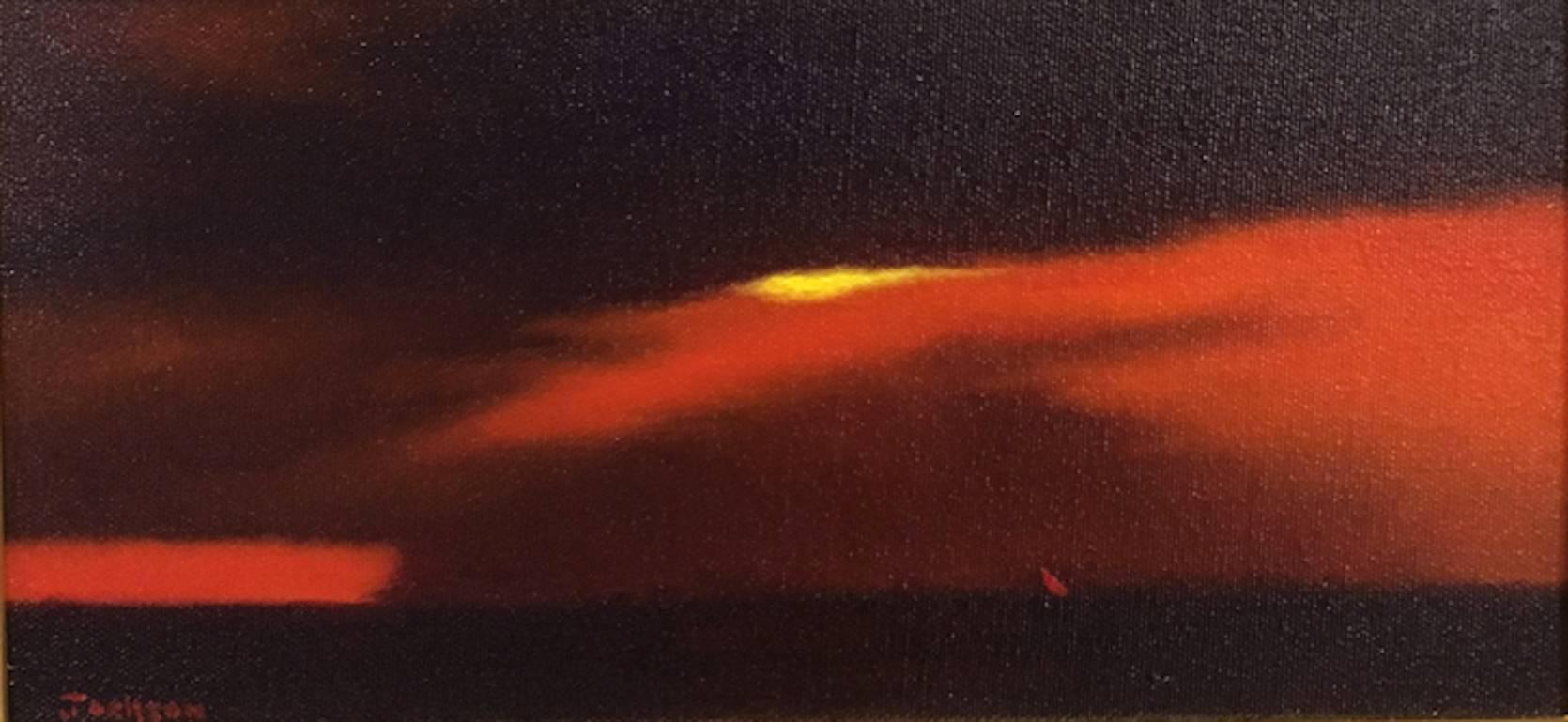 Robert Scott Jackson Landscape Painting - Racing the Storm, Oil Seascape Painting
