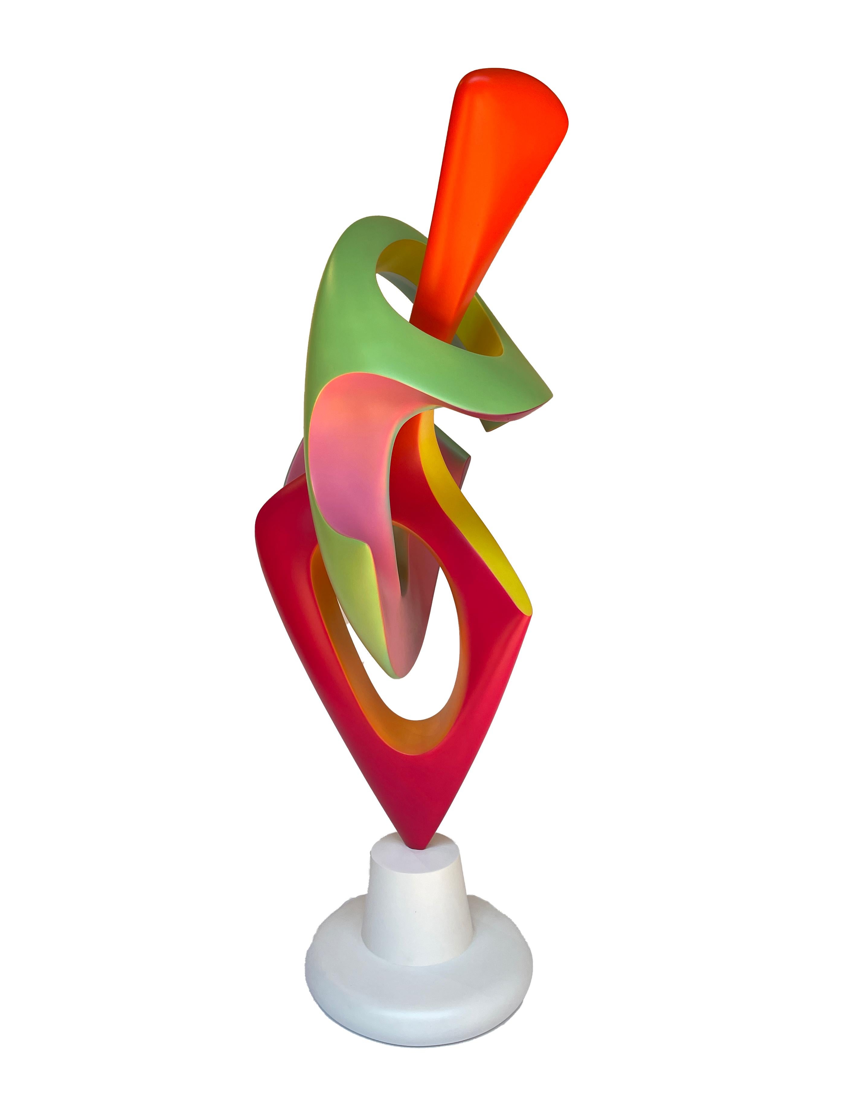  Apocalypse- Abstract Sculpture, Brightly Colored Geometric Intertwined Form
