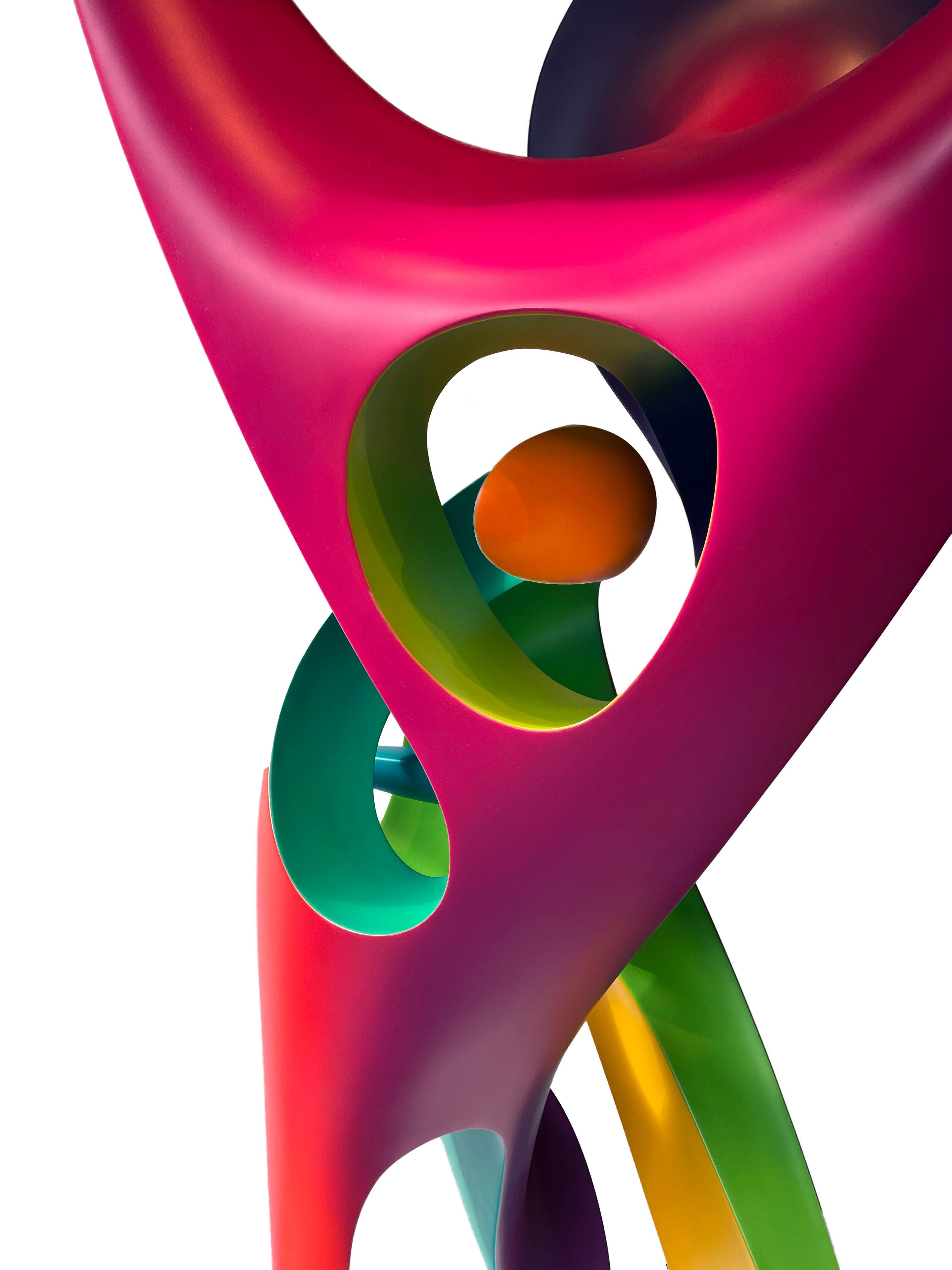 Tempest - Large Scale Brightly Colored Abstract Sculpture, Intertwined Form For Sale 6