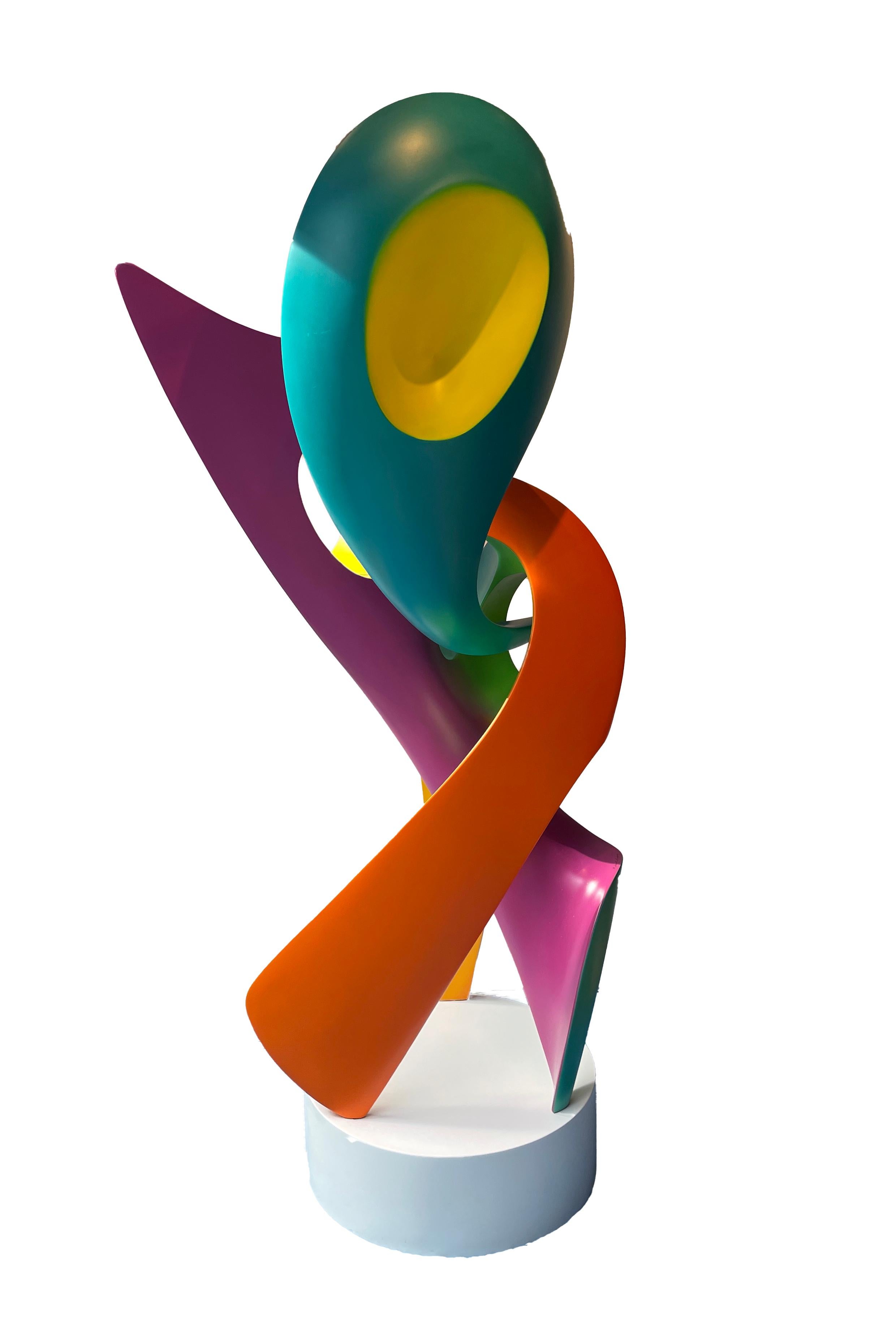 Tempest - Large Scale Brightly Colored Abstract Sculpture, Intertwined Form For Sale 1