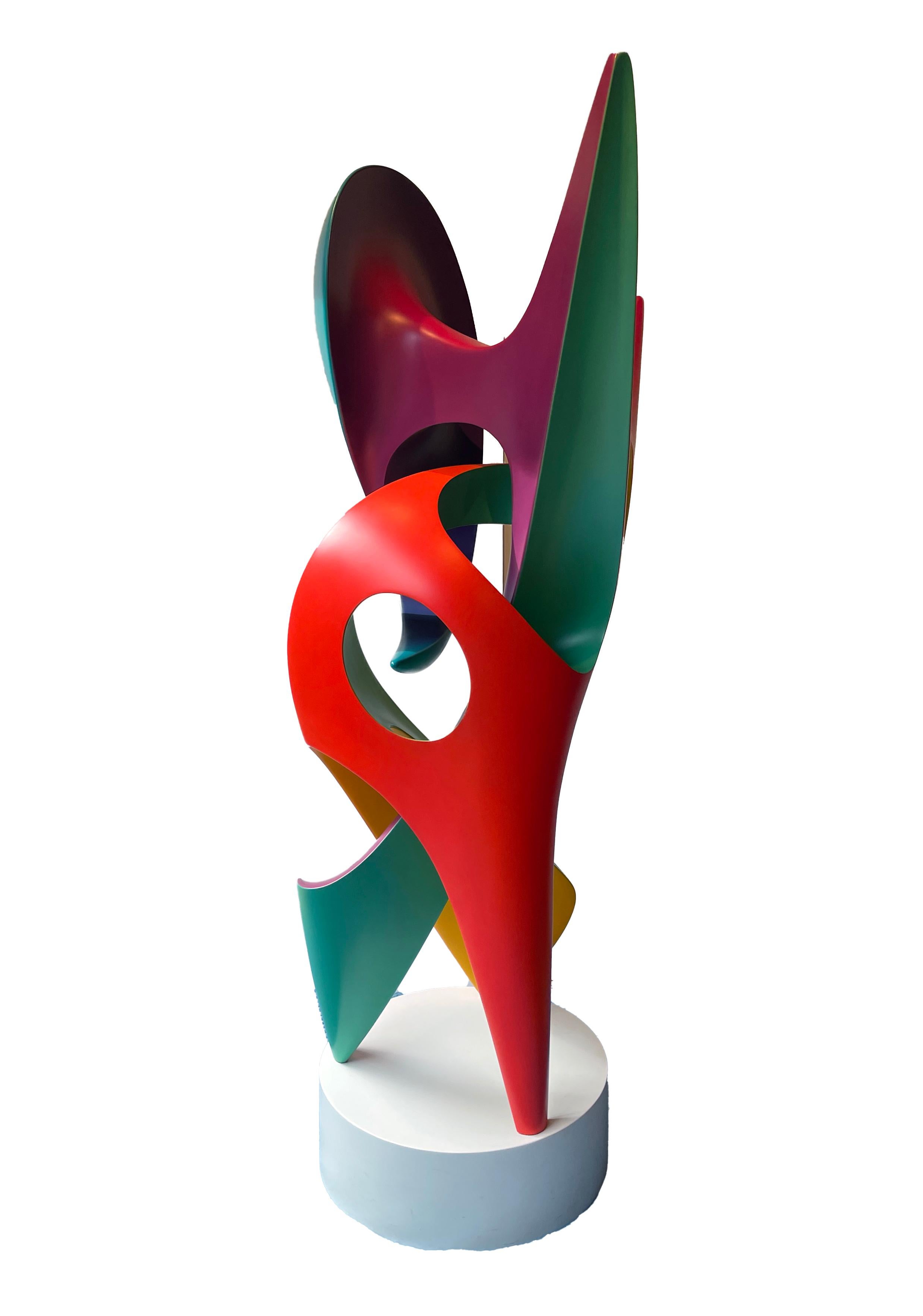 Tempest - Large Scale Brightly Colored Abstract Sculpture, Intertwined Form For Sale 2