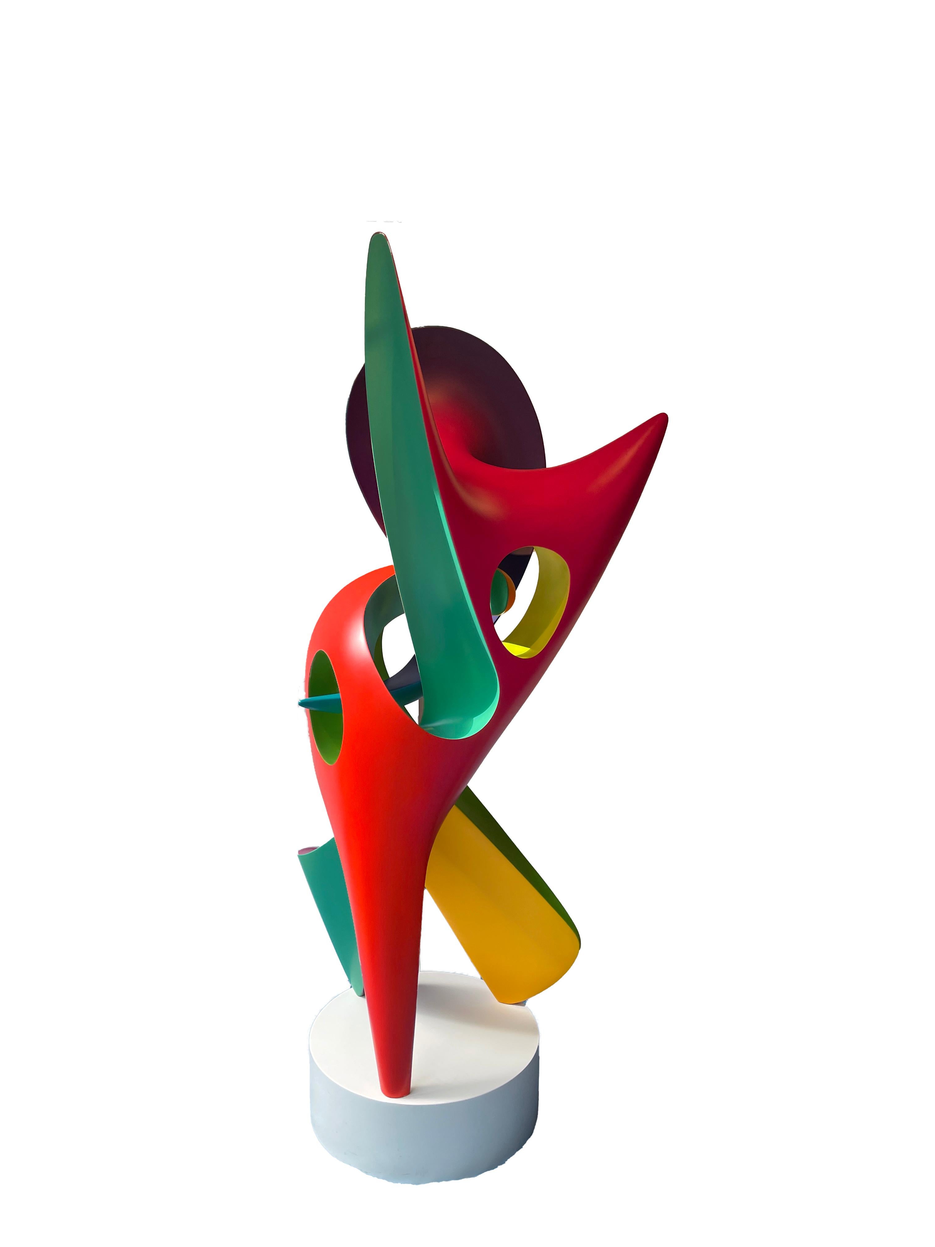 Tempest - Large Scale Brightly Colored Abstract Sculpture, Intertwined Form For Sale 3