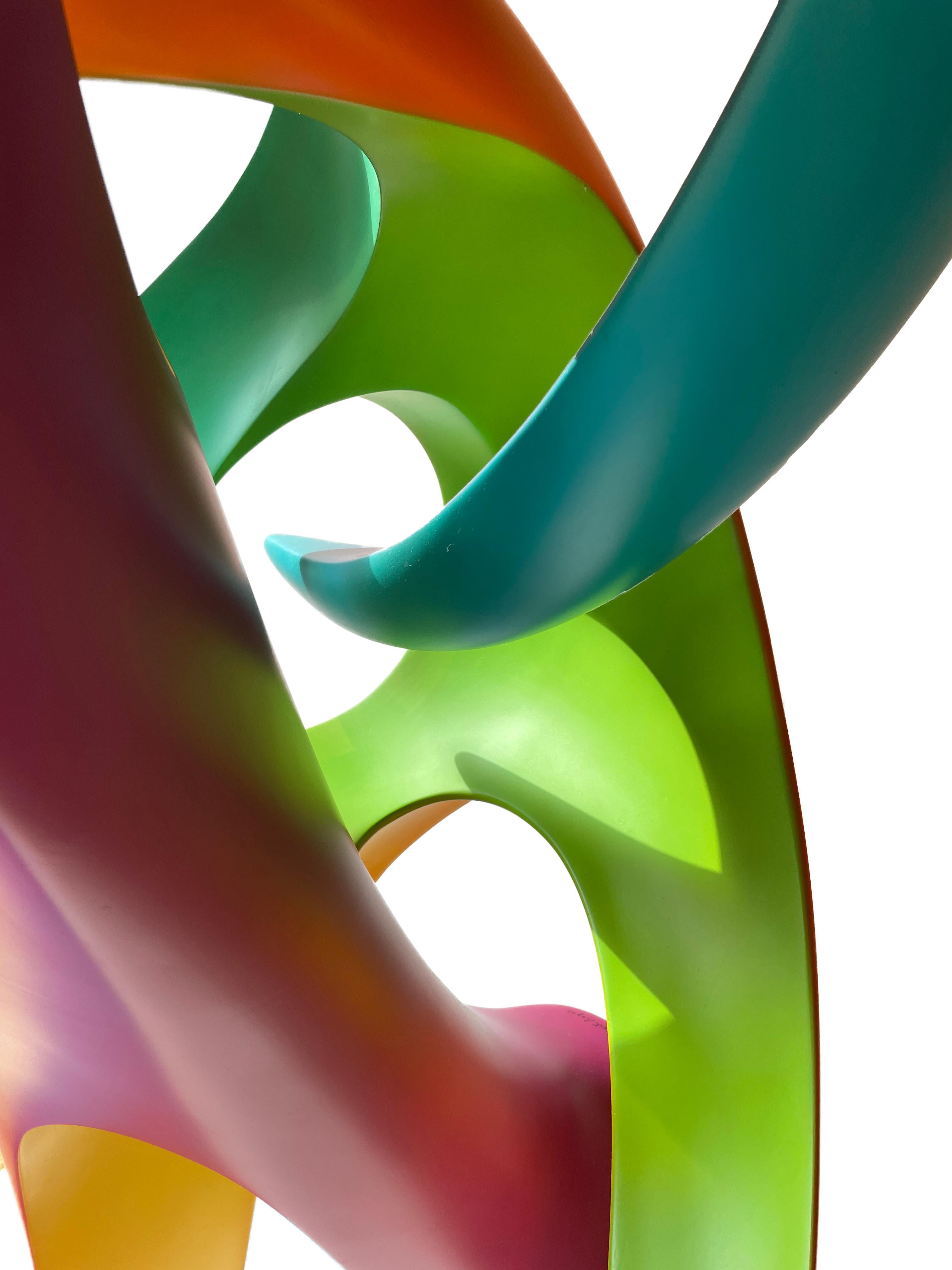 Tempest - Large Scale Brightly Colored Abstract Sculpture, Intertwined Form For Sale 5