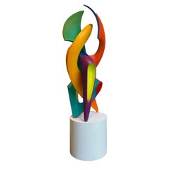 Wings of Paradise- Abstract Sculpture, Bright Colors, Geometric Intertwined Form