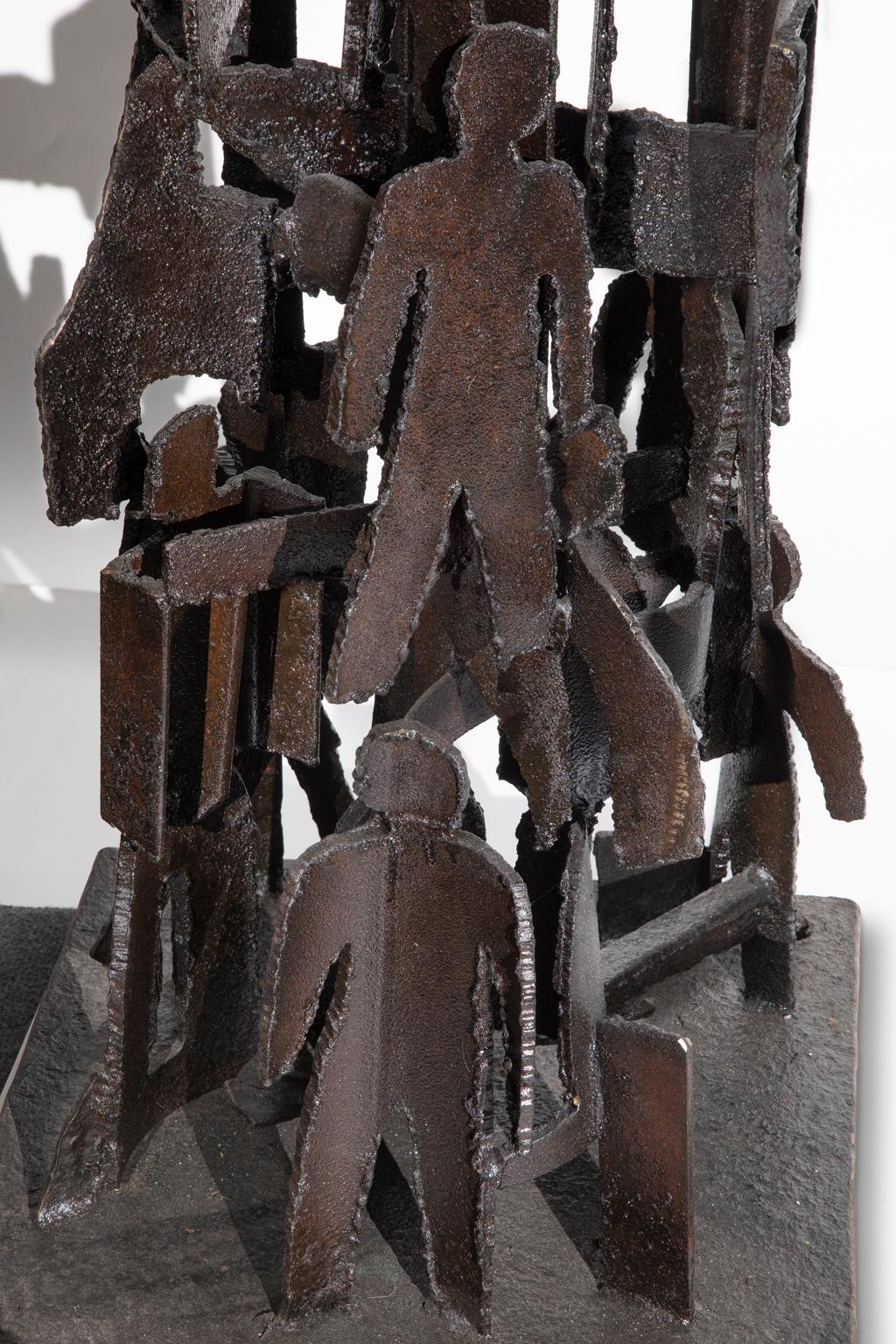 UNTITLED, Abstract/Figurative, Black Welded Steel, Cass Corridor Artist, Detroit For Sale 3