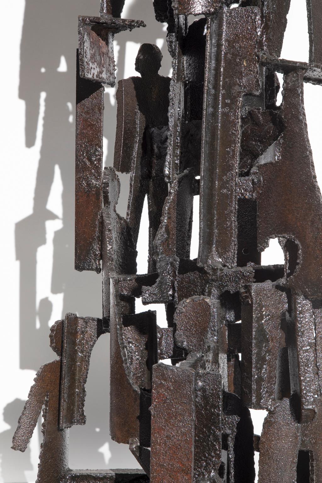 UNTITLED, Abstract/Figurative, Black Welded Steel, Cass Corridor Artist, Detroit For Sale 1