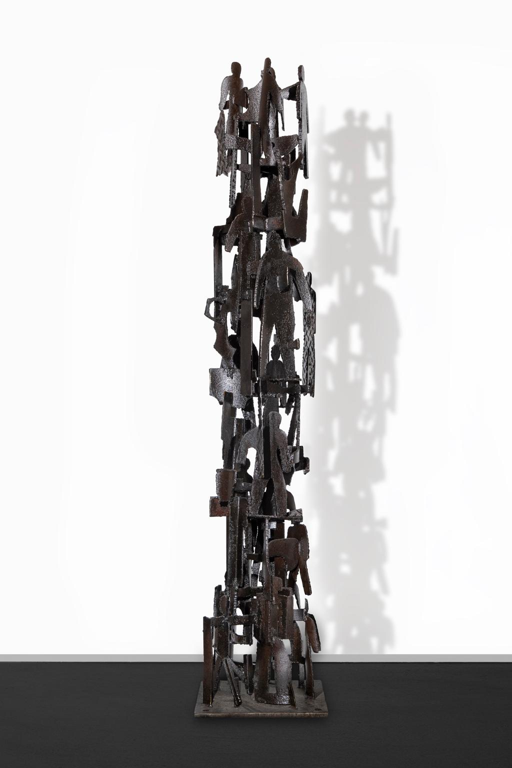 UNTITLED, Abstrakt/Figurative, schwarz geschweißter Stahl, Cass Corridor-Künstler, Detroit im Angebot 4