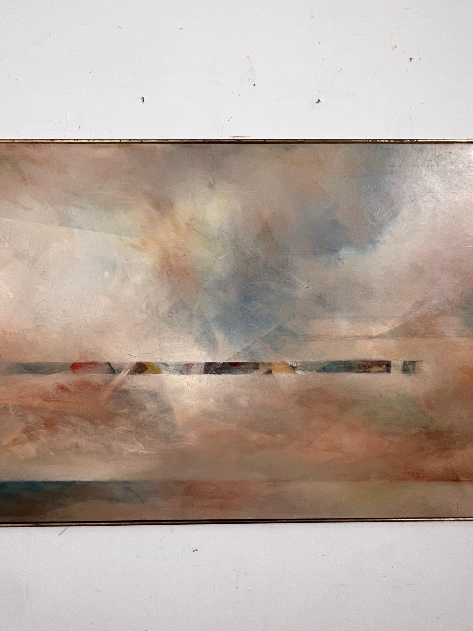 A panoramic abstract painting by the noted San Francisco artist Robert Setrakian, d. 1984.