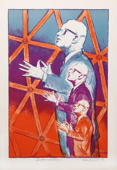 Ritratto di Buckminster Fuller, litografia di Robert Seyffert