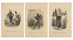 Robert Seymour’s Humorous Victorian Social Caricatures, Set of 3, 1836