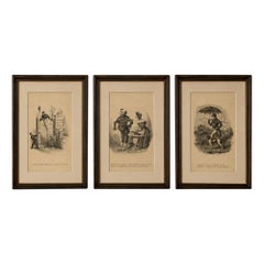 Robert Seymour’s Humorous Victorian Social Caricatures, Set of 3, 1836