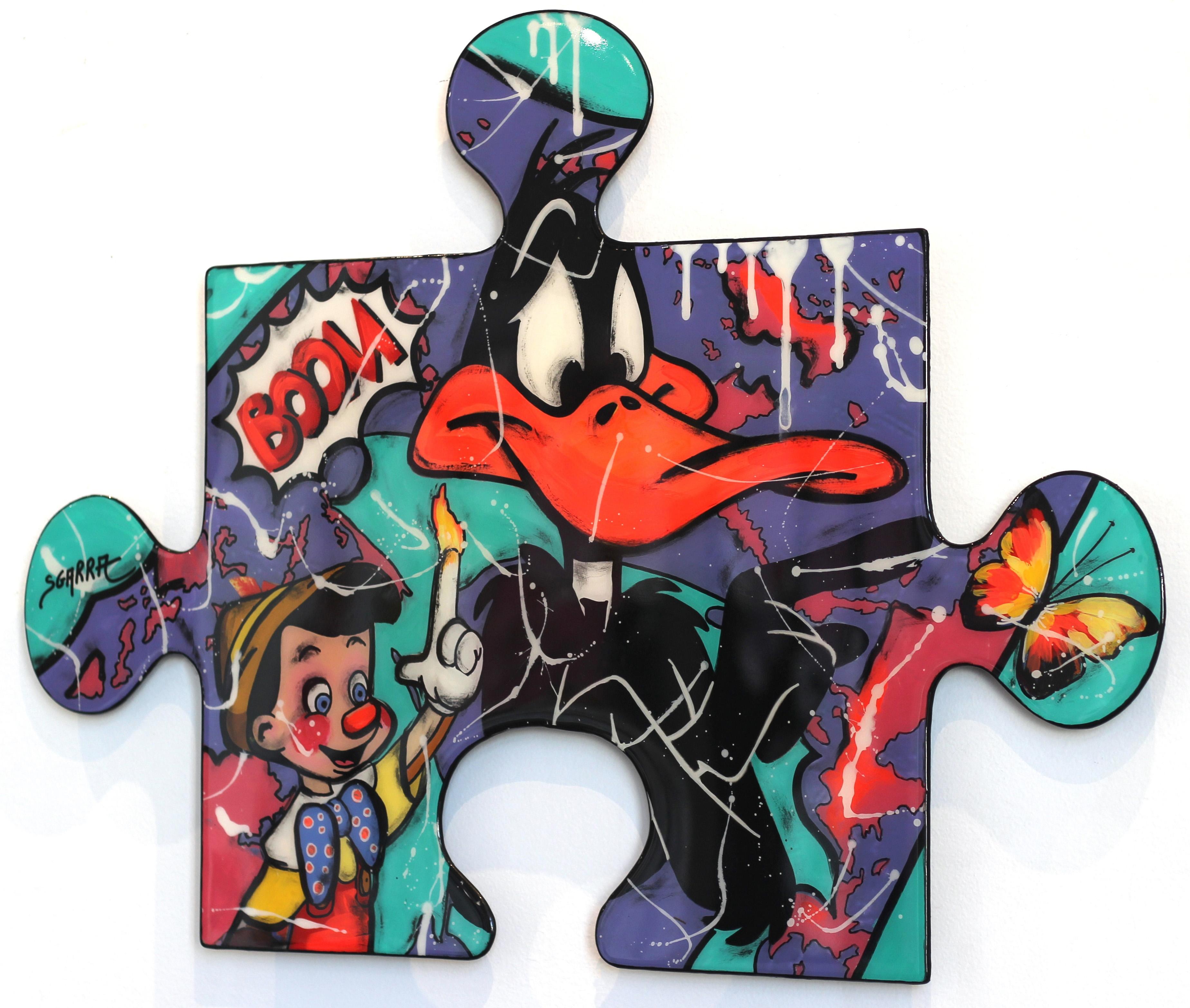 Oh No Daffy! - Pop Art Mixed Media Art by Robert Sgarra