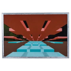 Retro Robert Shirk Reverse Glass Painting