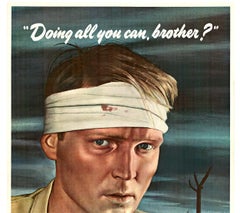 Original "Doing all you can, brother? Buy War Bonds" large format vintage poster
