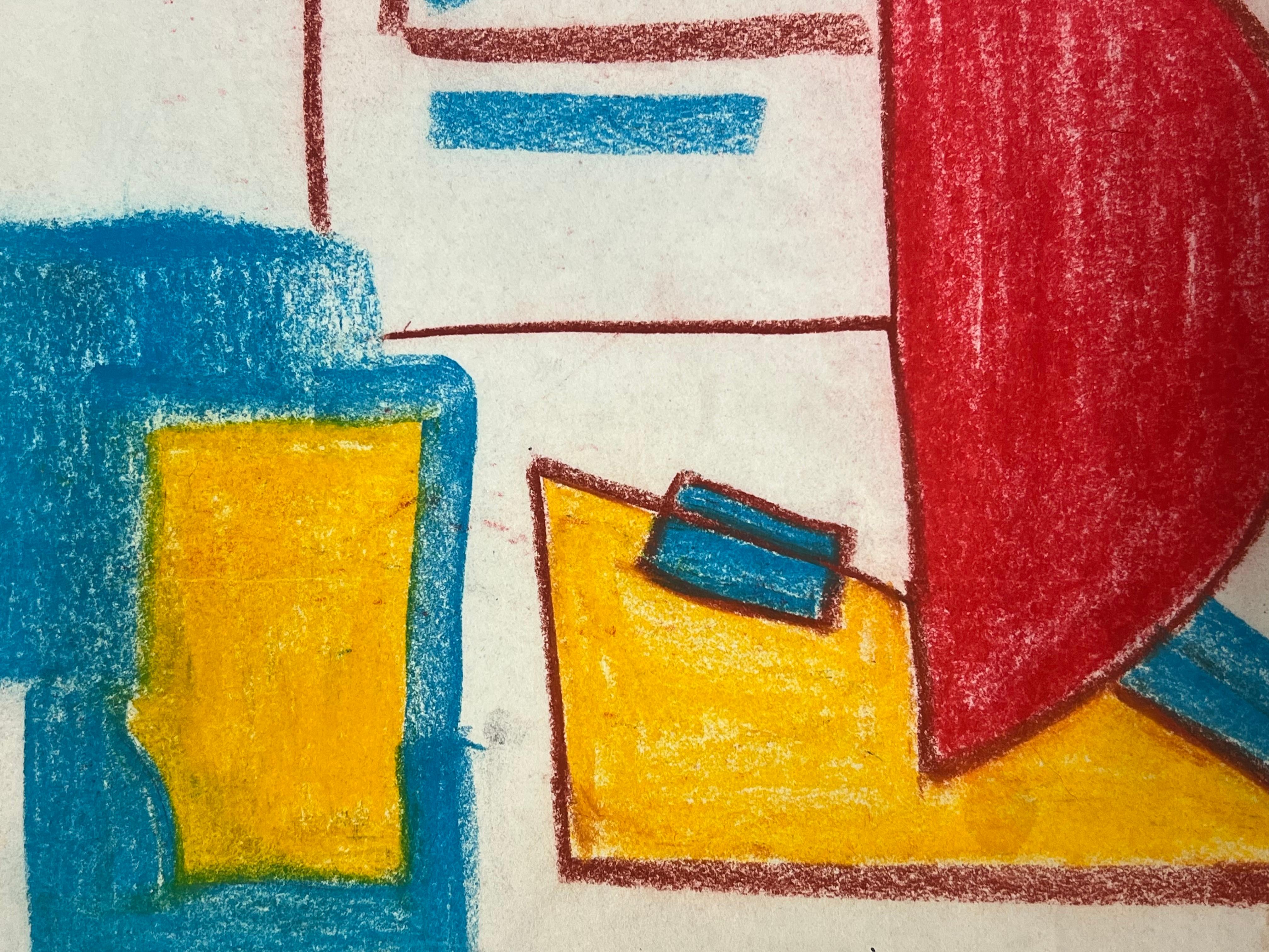 Composizione astratta (c.2022)
di Robert Somerton, britannico, nato nel 1972. 
pastello su carta d'arte, senza cornice
dimensioni: 12,5 x 9,5 pollici
condizione: eccellente
