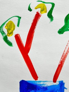 Abstrakt-expressionistische britische Original-Aquarellgemälde in Form von Mustern