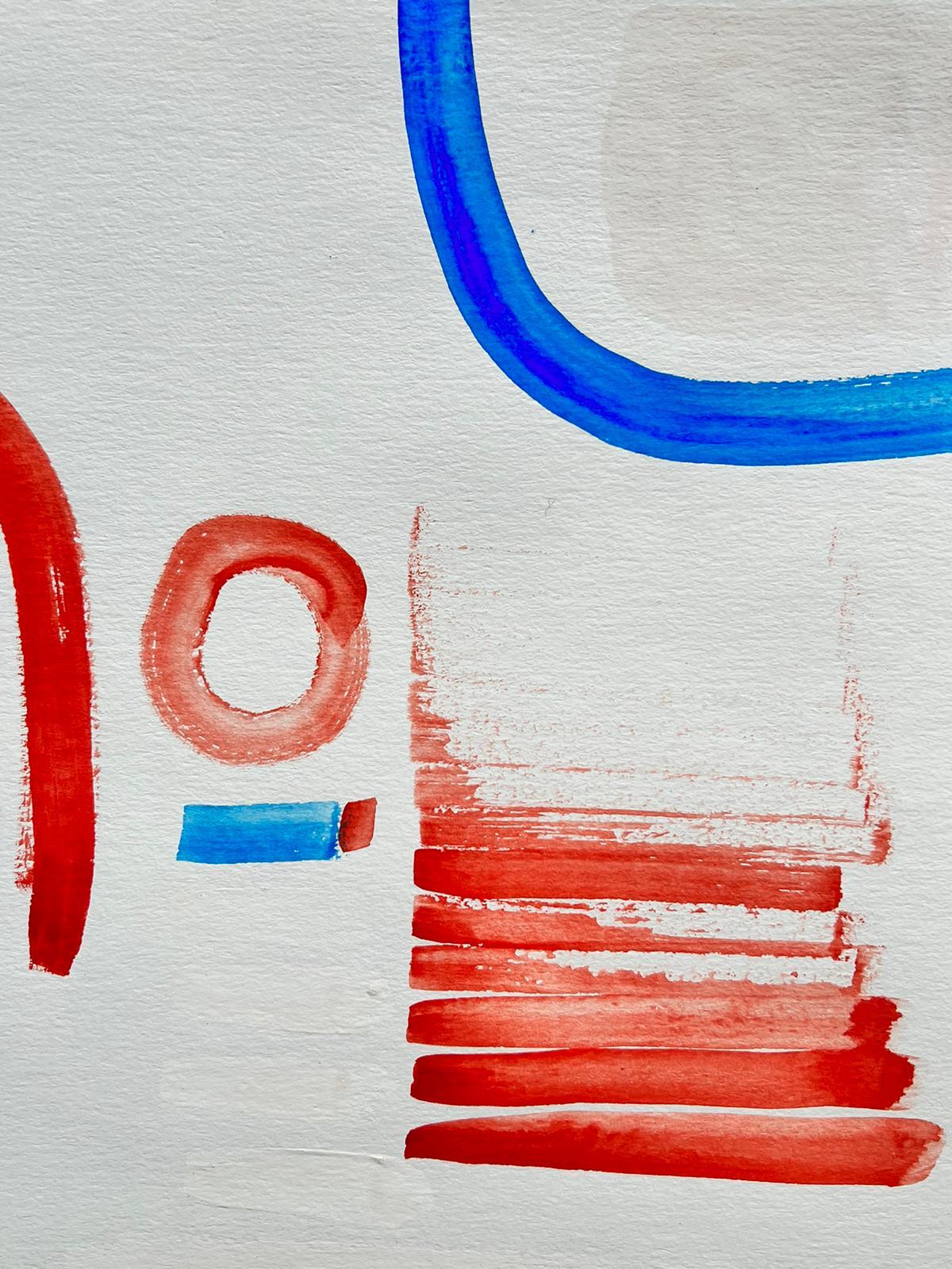 Abstract Expressionist British Original Watercolor Painting Shapes Patterns For Sale 1