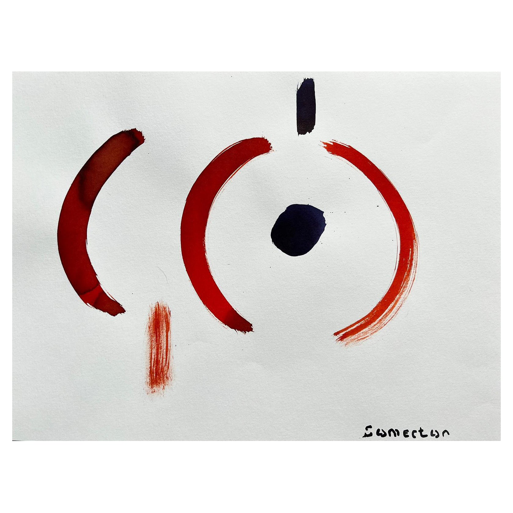Abstract Expressionist British Original Watercolor Painting Shapes Patterns