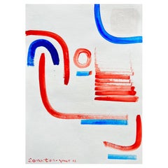 Abstract Expressionist British Original Watercolor Painting Shapes Patterns
