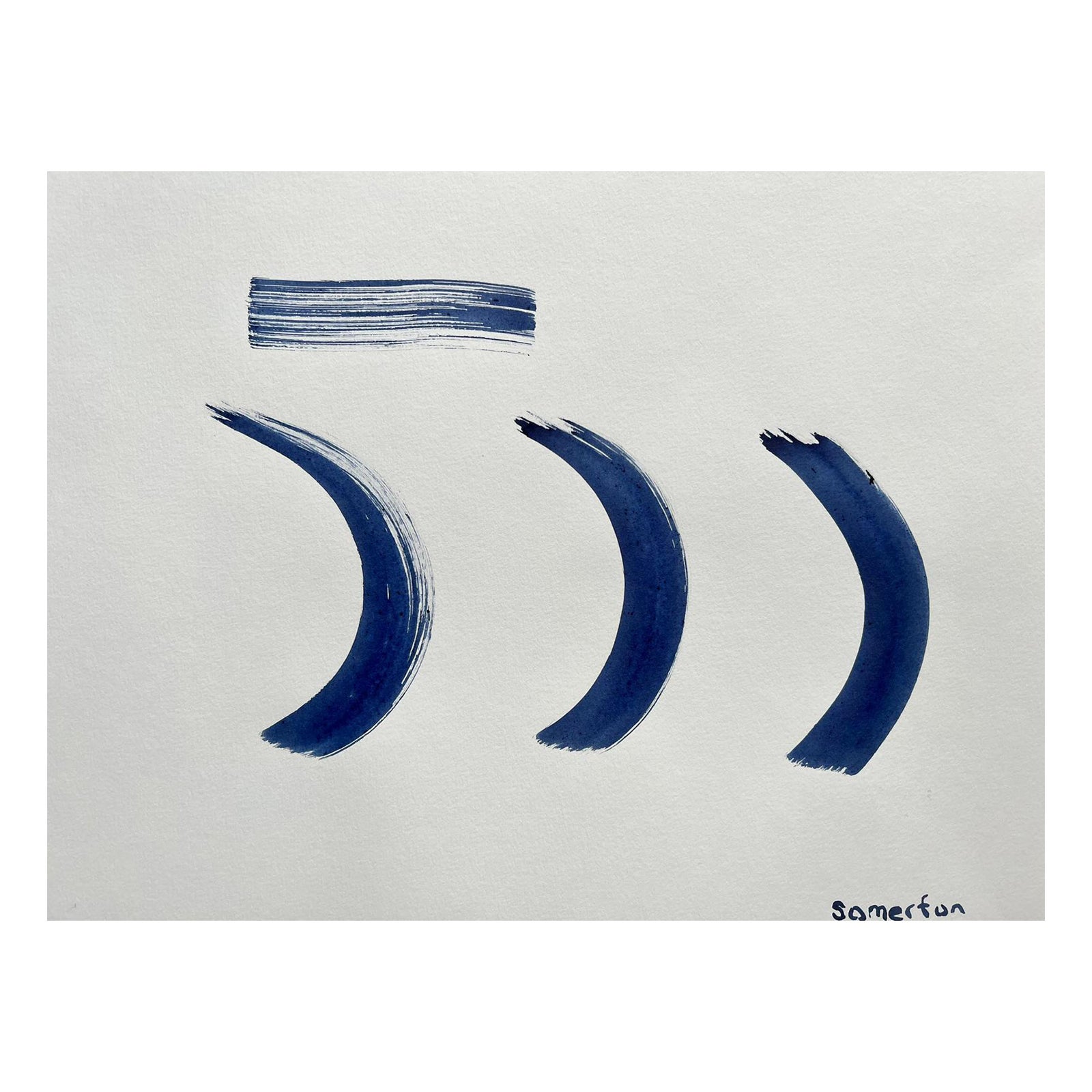 Abstract Expressionist British Original Watercolor Painting Shapes Patterns