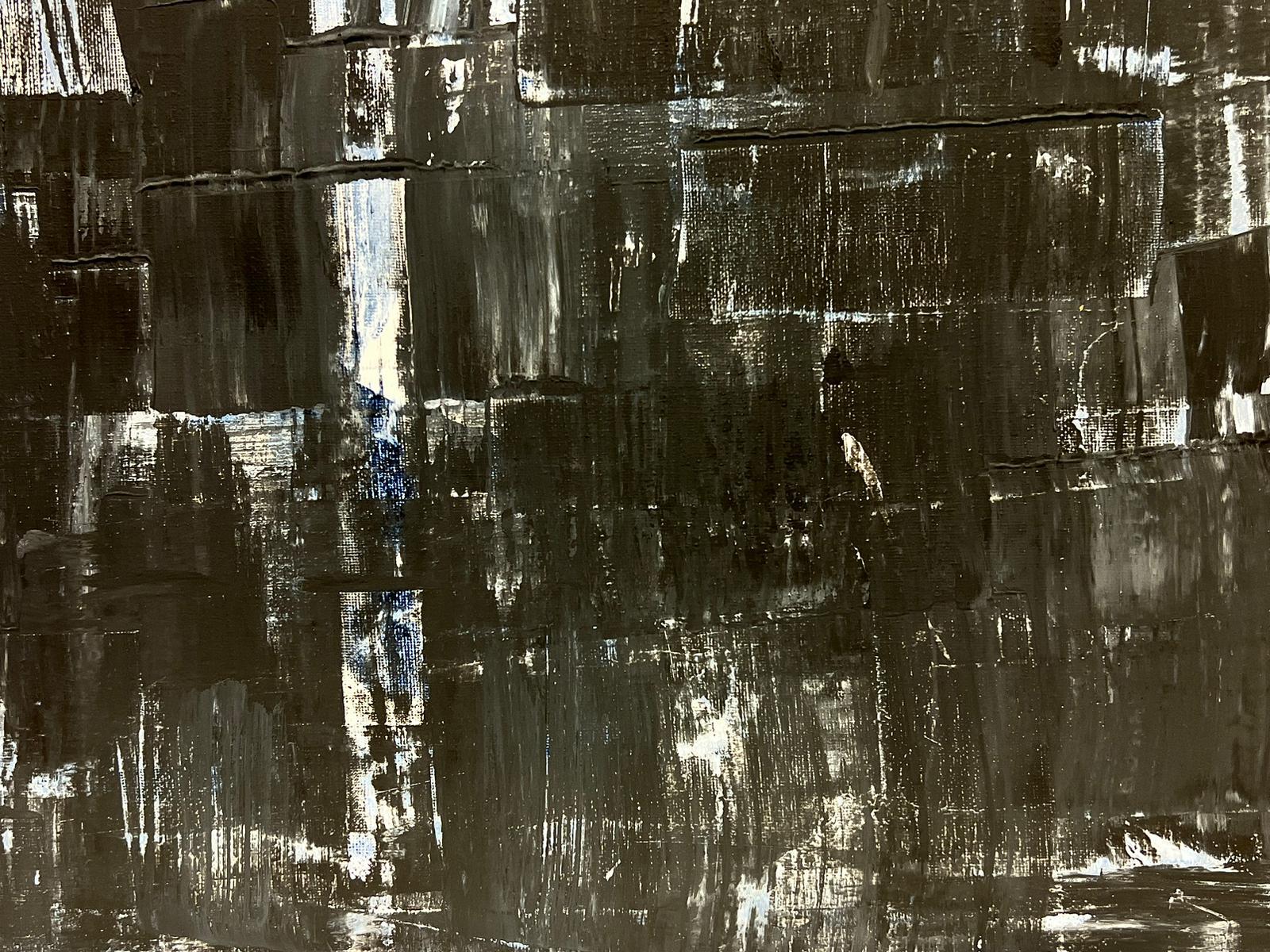Nero Grigio Bianco Grande Espressionista Britannico Astratto Pittura Originale - Painting Espressionismo astratto di Robert Somerton