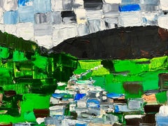 Cubist British Expressionist Abstract Original Oil Painting River Landscape