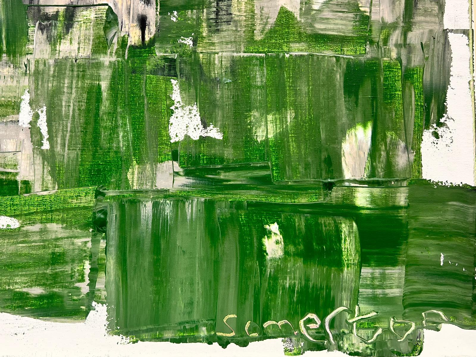 Green Black White Grey Huge British Expressionist Abstract Original Painting For Sale 2