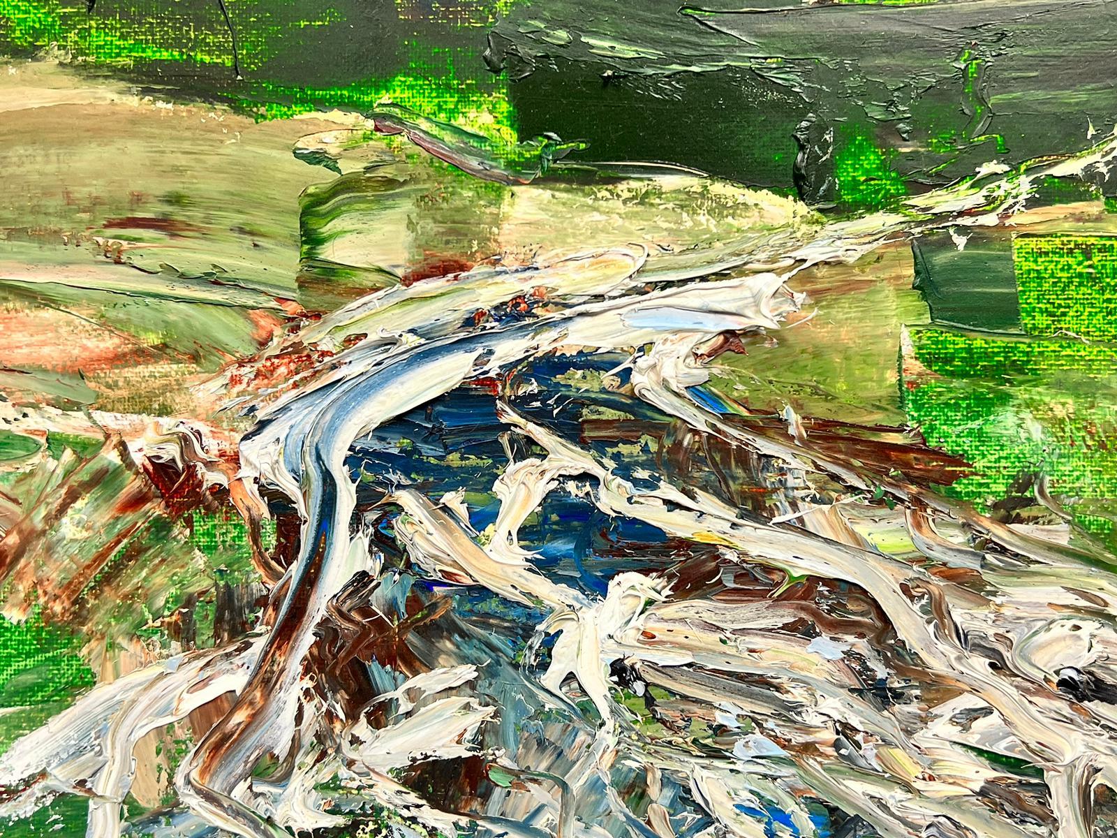 Superbe peinture expressionniste britannique abstraite d'origine de la rivière Cotswold en vente 1