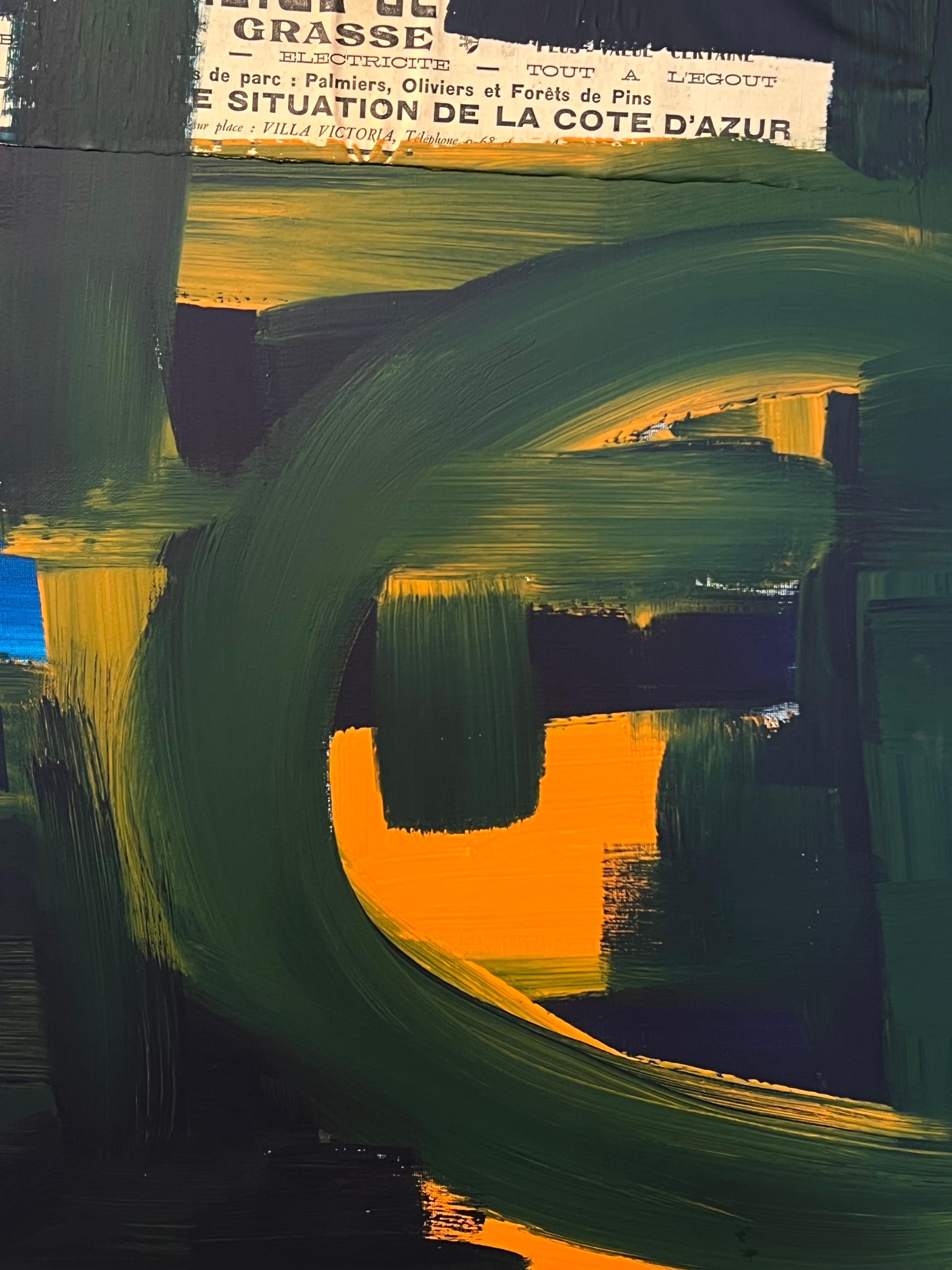 Pintura original abstracta expresionista británica muy grande sobre lienzo - Painting Expresionismo abstracto de Robert Somerton