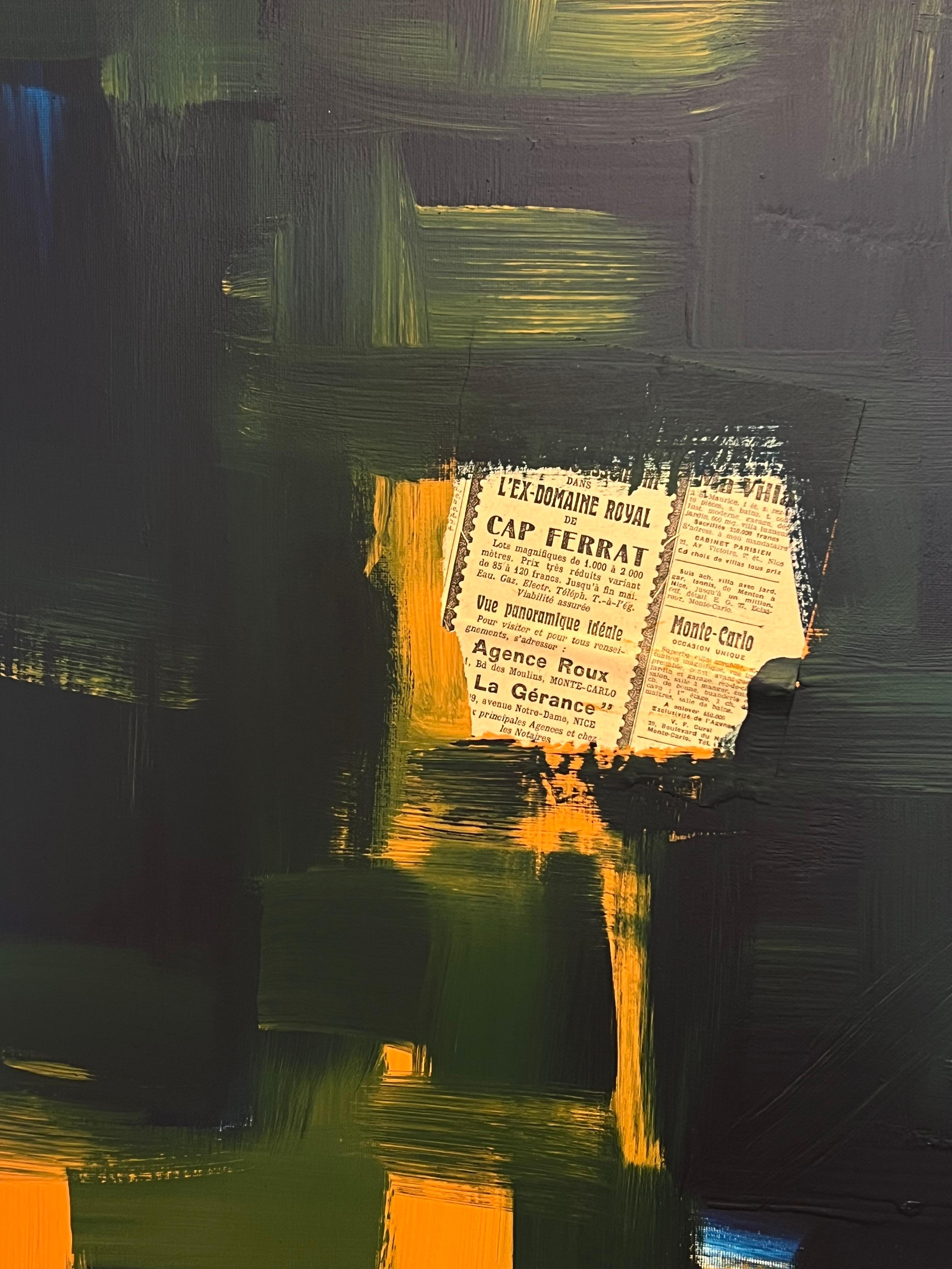 Pintura original abstracta expresionista británica muy grande sobre lienzo en venta 1