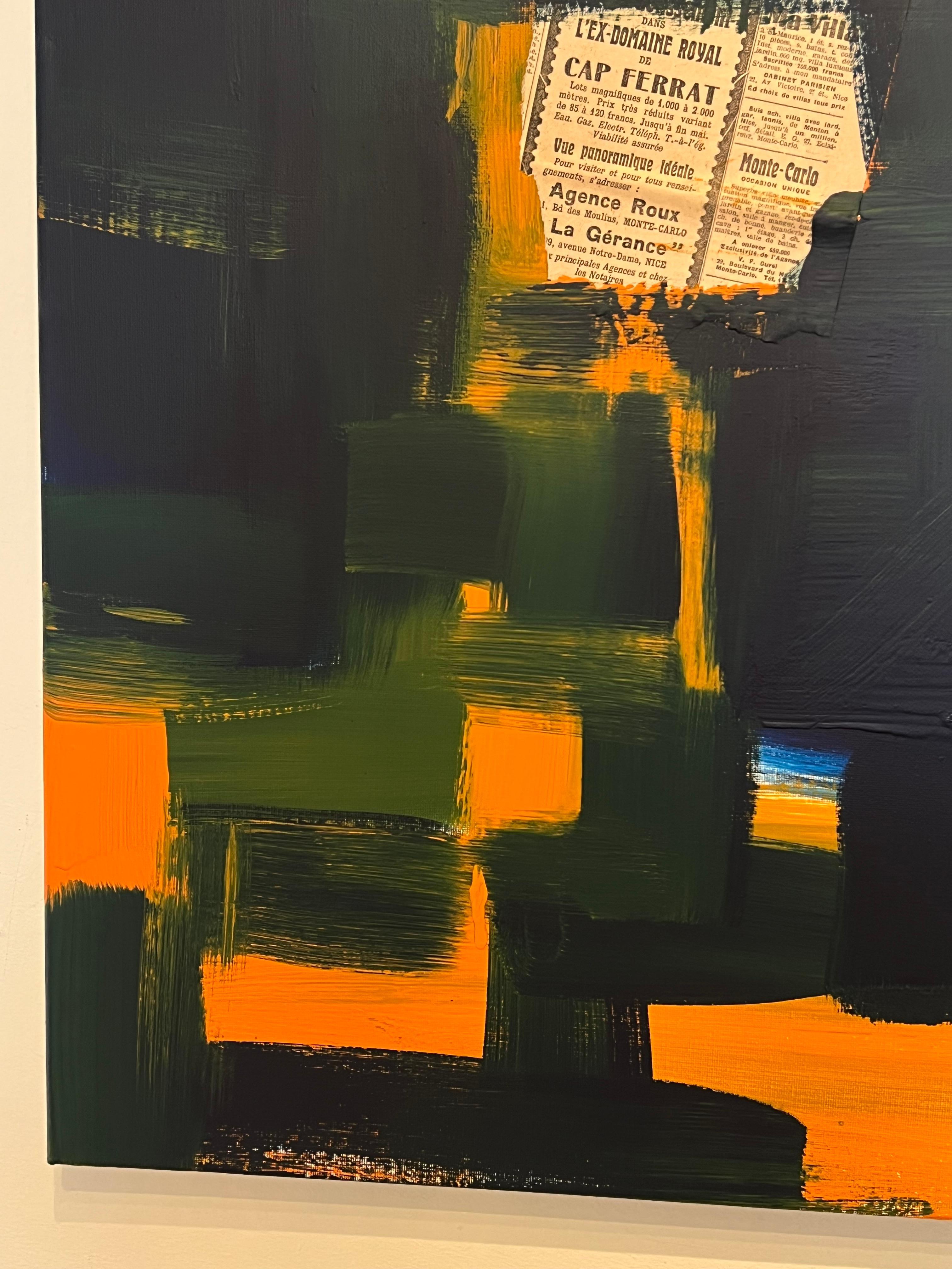 Pintura original abstracta expresionista británica muy grande sobre lienzo en venta 3