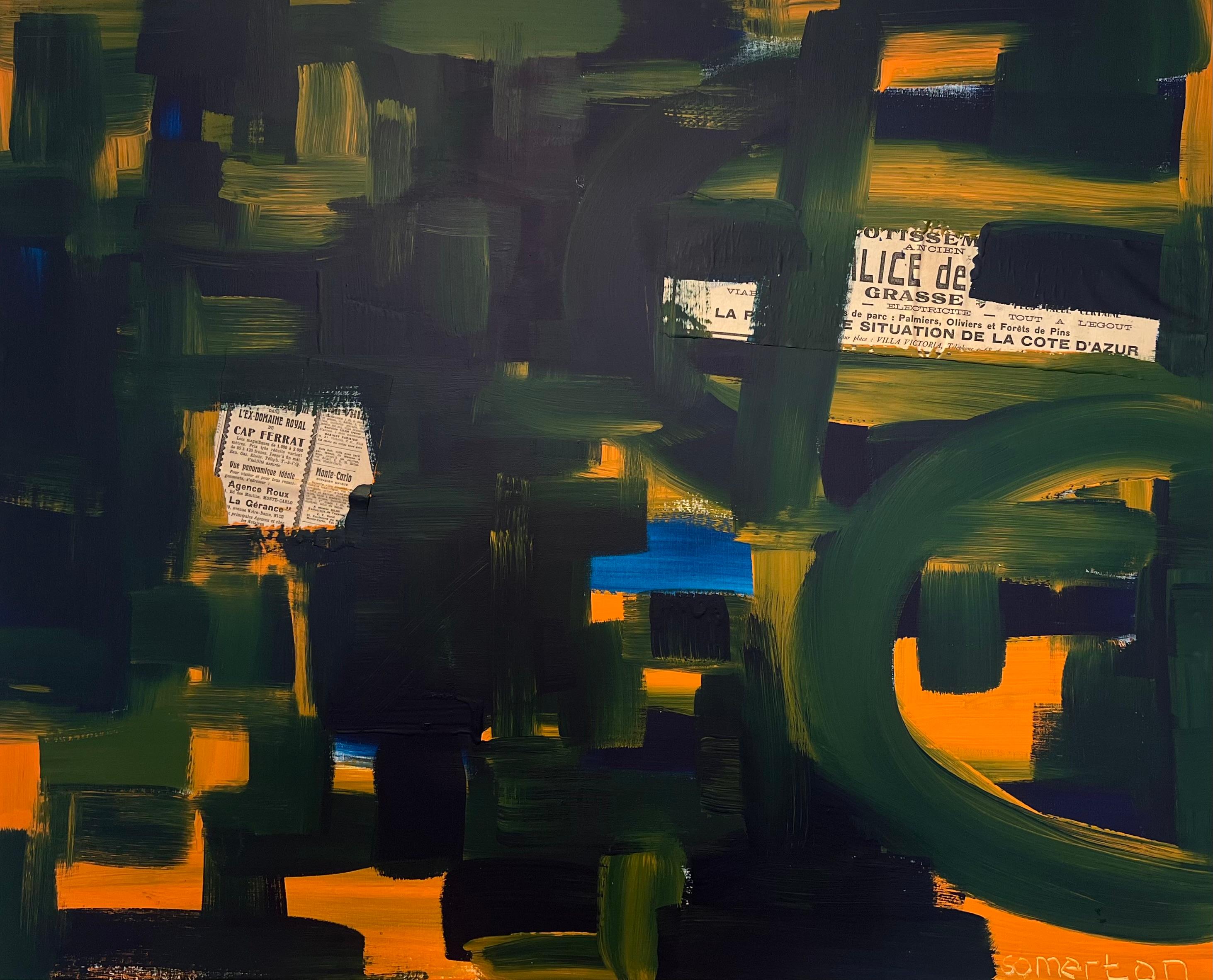 Abstract Painting de Robert Somerton - Pintura original abstracta expresionista británica muy grande sobre lienzo