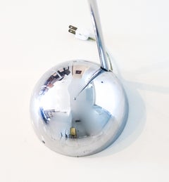 Robert Sonneman 1970 Modernist Eyeball Floor Lamp In Polished Chrome Steel