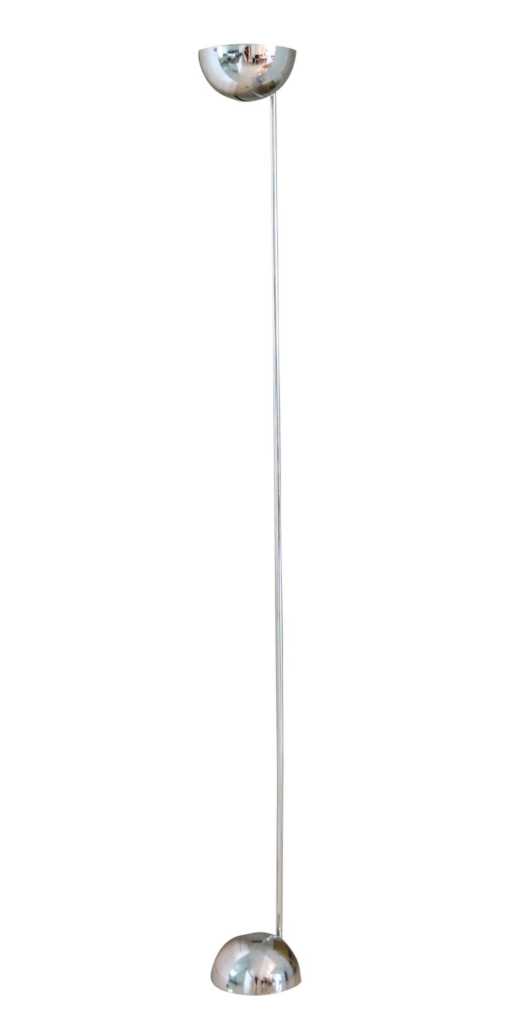 Robert Sonneman 1970 Modernist Eyeball Floor Lamp In Polished Chrome Steel For Sale