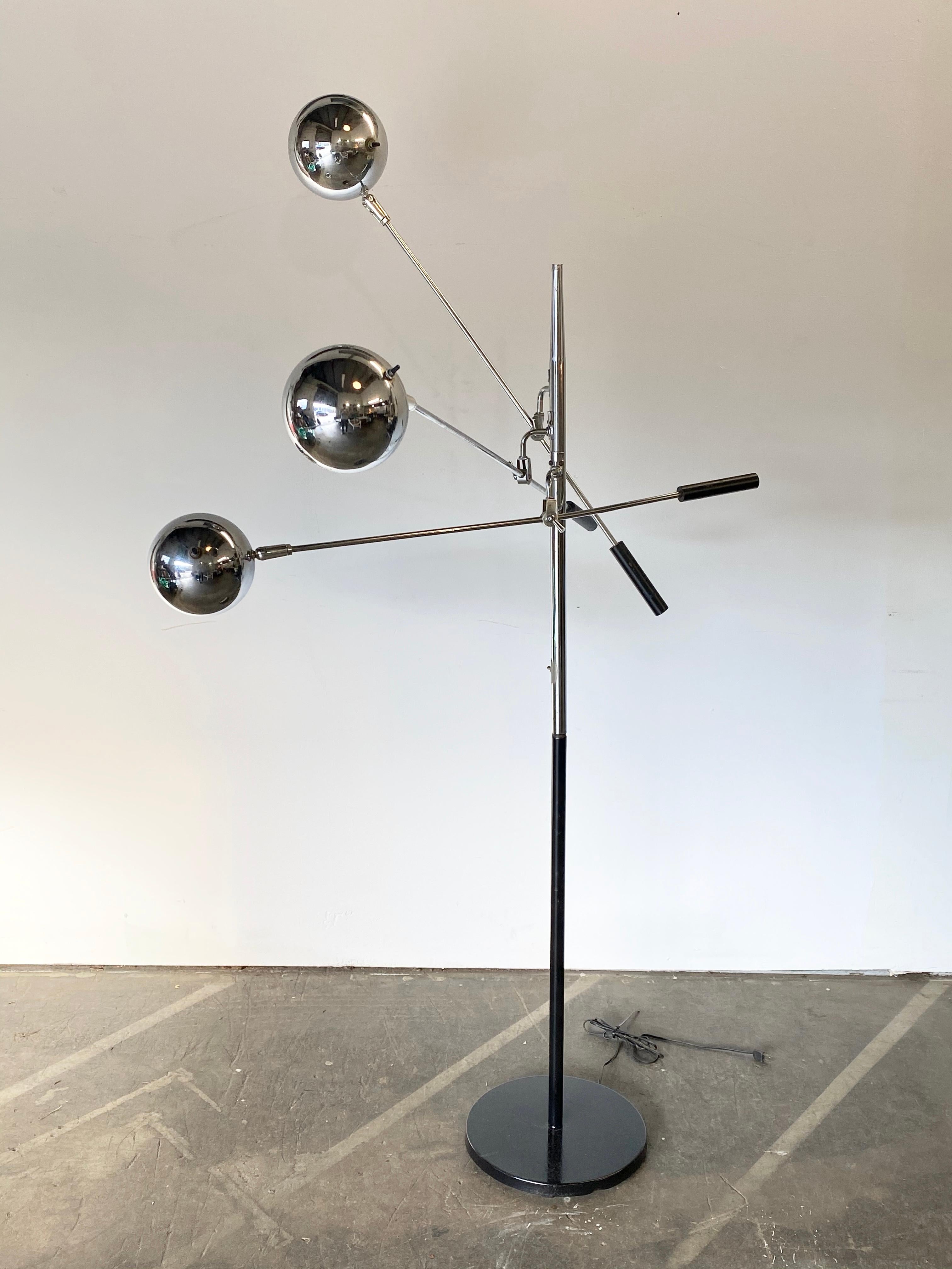 Robert Sonneman 3-Arm Adjustable Eyeball Floor Lamp 8