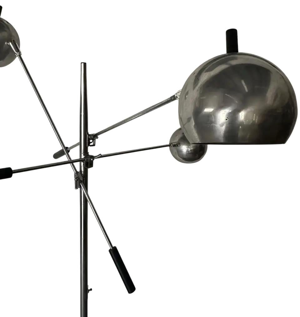 Mid-Century moderno Lampada da terra a 3 bracci regolabili Robert Sonneman in vendita
