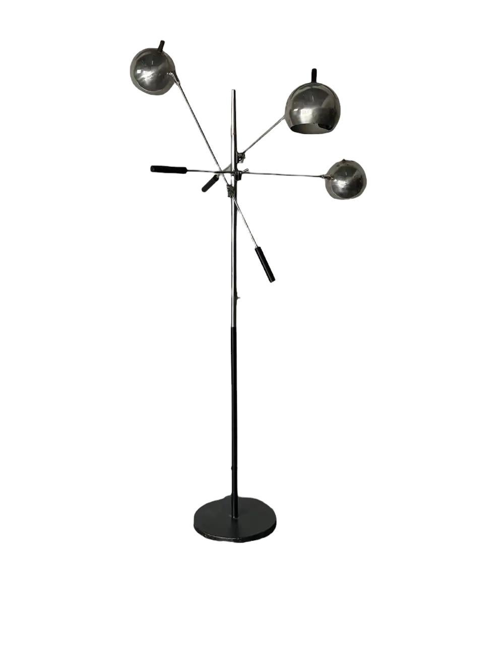 XX secolo Lampada da terra a 3 bracci regolabili Robert Sonneman in vendita