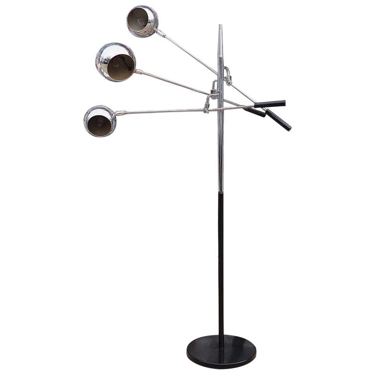 Robert Sonneman 3-Arm Adjustable Eyeball Floor Lamp at 1stDibs