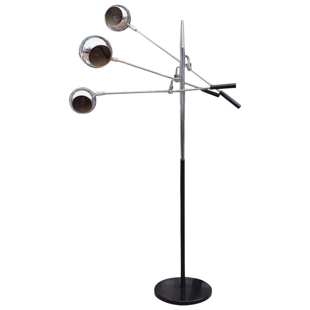 Robert Sonneman 3-Arm Adjustable Eyeball Floor Lamp For Sale