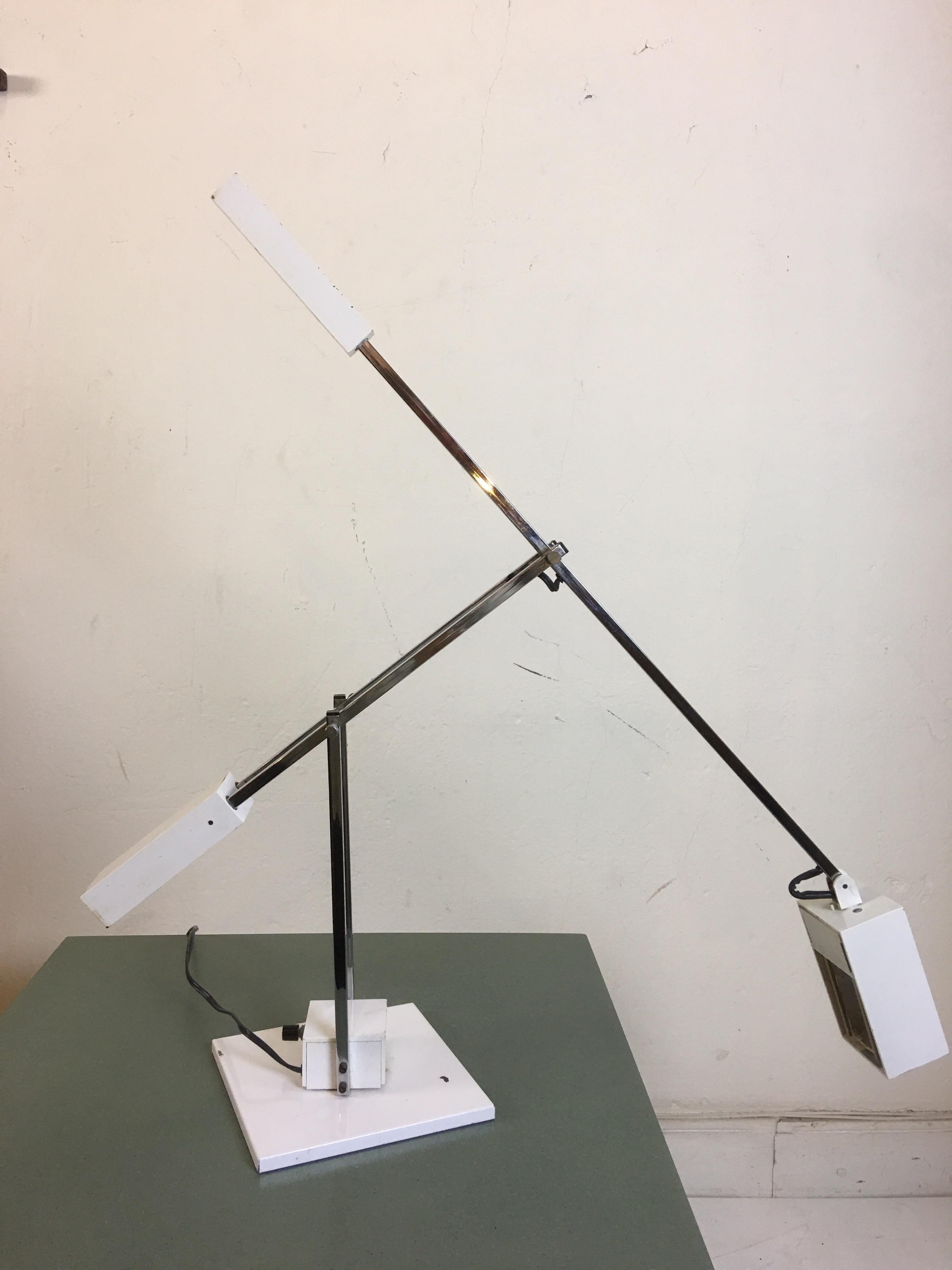 American Robert Sonneman Architectural 1970s Desk Lamp