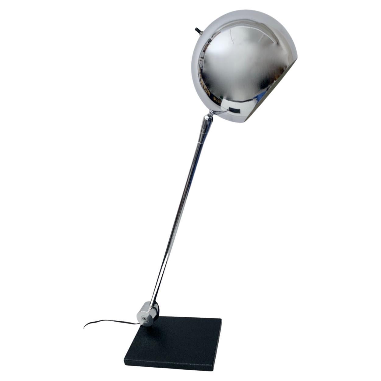 Robert Sonneman Articulating Chrome Orb Table Lamp on Black Base For Sale 3