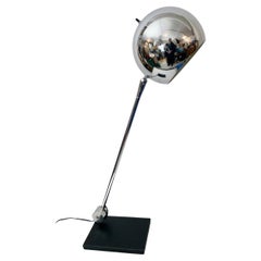 Robert Sonneman Articulating Chrome Orb Shade Table Lamp on Black Base