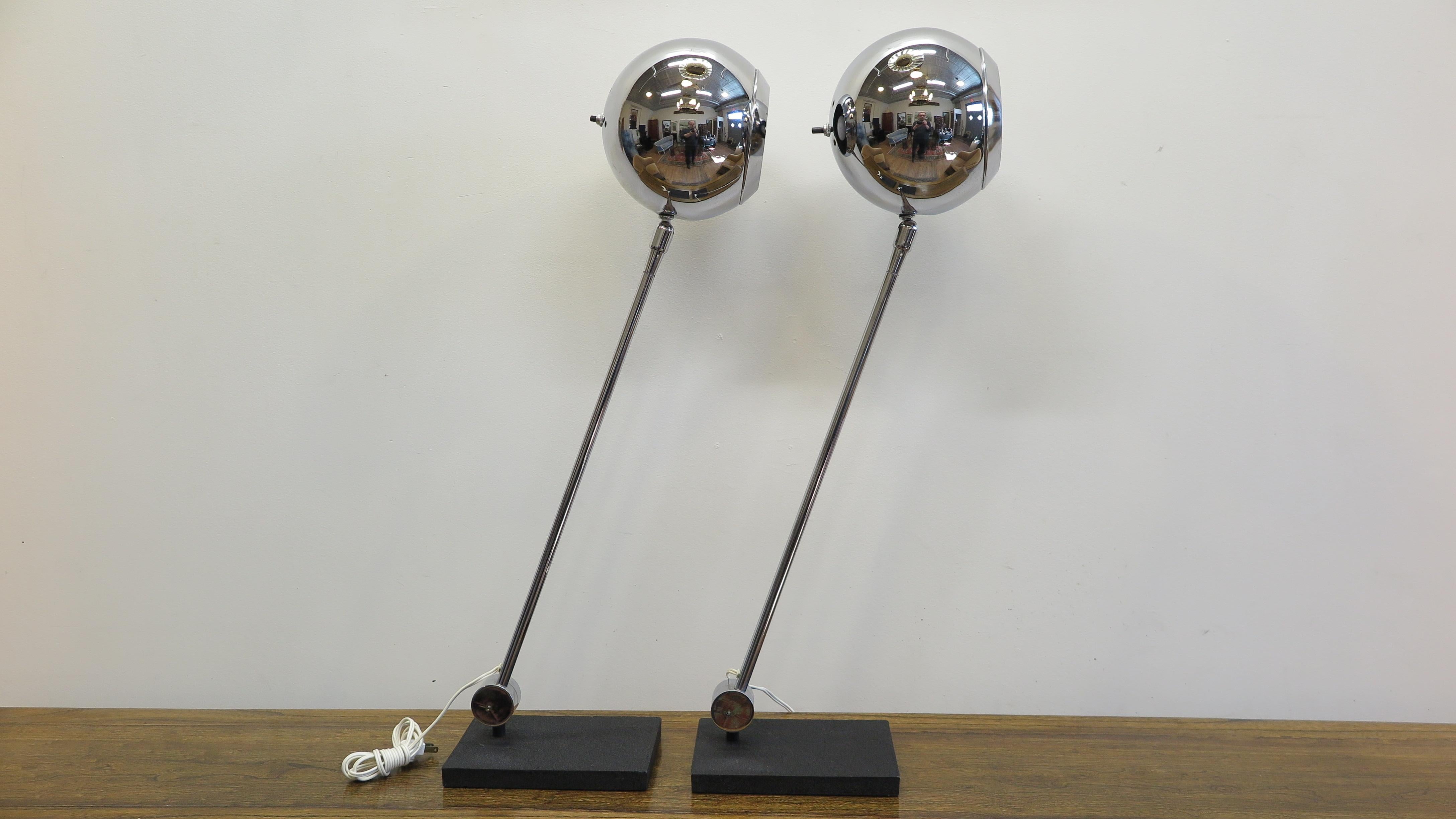 Mid-Century Modern Robert Sonneman Articulating Table Lamps