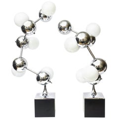 Vintage Robert Sonneman Atomic Molecule Sculptural Lamps Mid-Century Modern