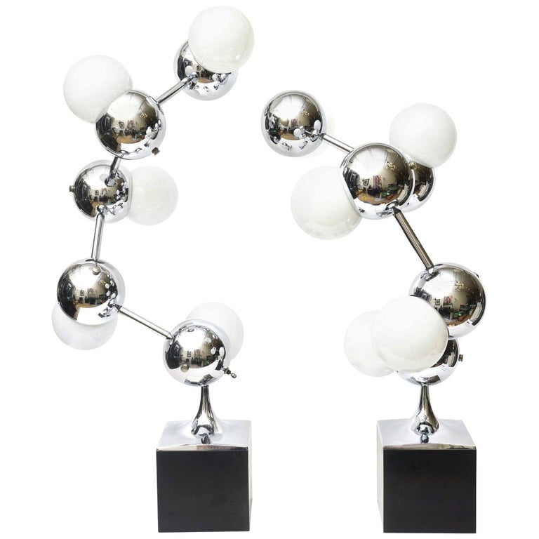 Robert Sonneman Atomic Molecule Sculptural Lamps Mid-Century Modern at 1stDibs molecule