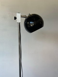 Robert Sonneman Style Adjustable Height Chrome Eyeball Lamp w/ Enamel Shade