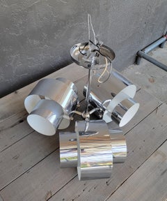 Robert Sonneman Attributed 3 Light Chrome Chandelier