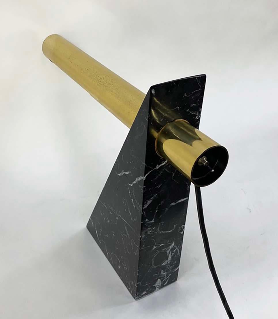 Tisch- oder Schreibtischlampe aus Messing und Marmor von Robert Sonneman für George Kovacs im Angebot 6
